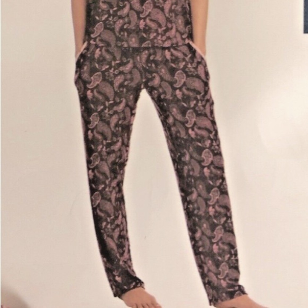 Lucky Brand burgundy paisley pajama pants NWOT size M